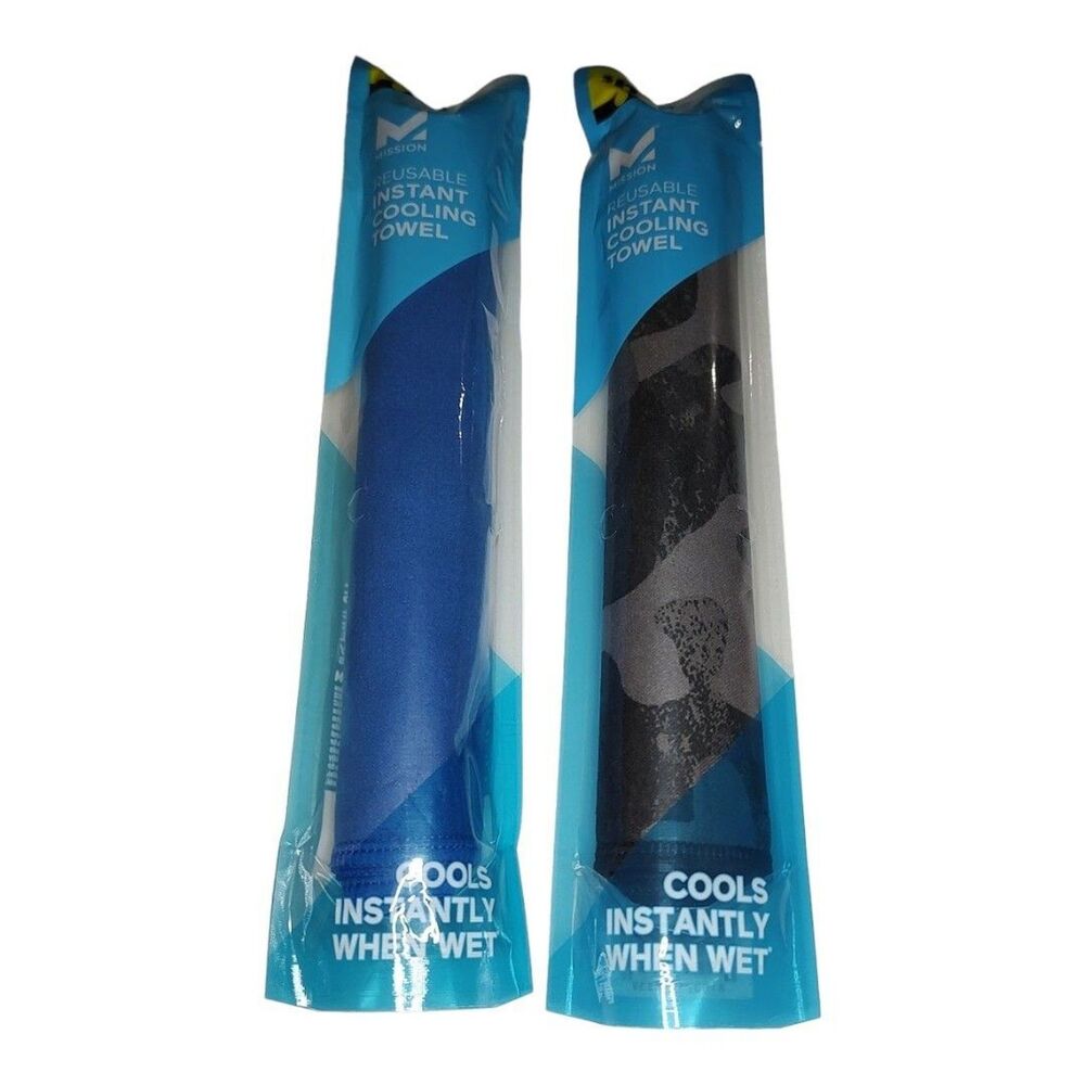 Mission Reusable Instant Cooling Towel 8" x 30" Work Hunt Gym Camp Blue or Camo